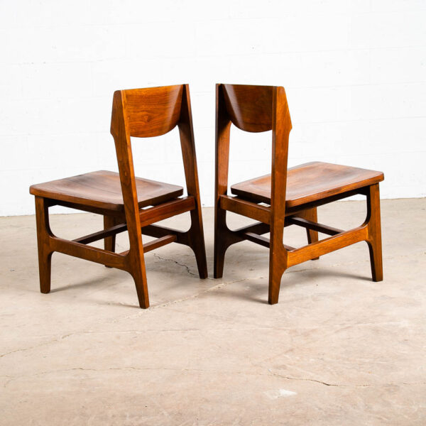 Mid Century Modern Dining Chairs Set of 4 Solid Walnut American Vintage Armchair - Image 9
