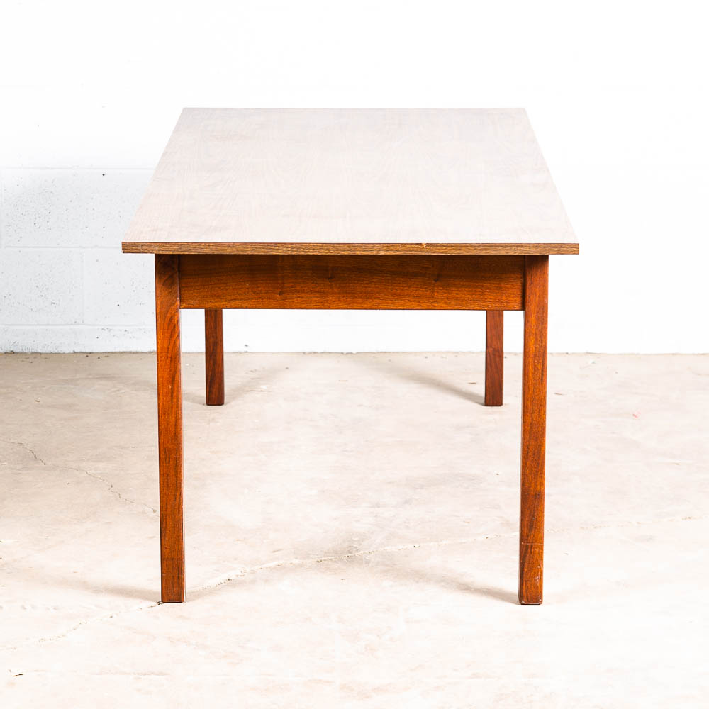 Mid Century Modern Writing Table Desk Office Solid Walnut Writing 2 Drawer Mcm - Image 7