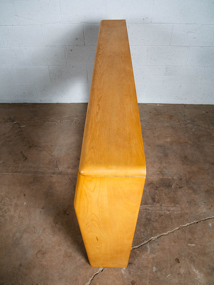 Mid Century Modern Headboard Bed Frame Full Heywood Wakefield Blonde Tambour Storage - Image 5