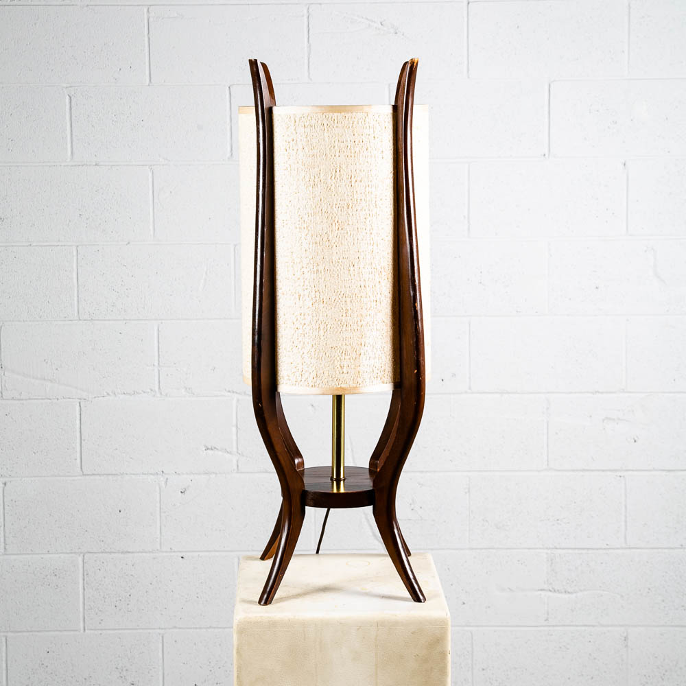 Mid Century Modern Table lamp Wood Brass Modeline Adrian Pearsall Light Lighting - Image 2