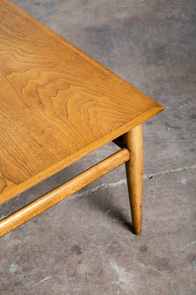 Mid Century Modern Coffee Table Square Bleached Walnut Heritage Henredon Vintage - Image 5
