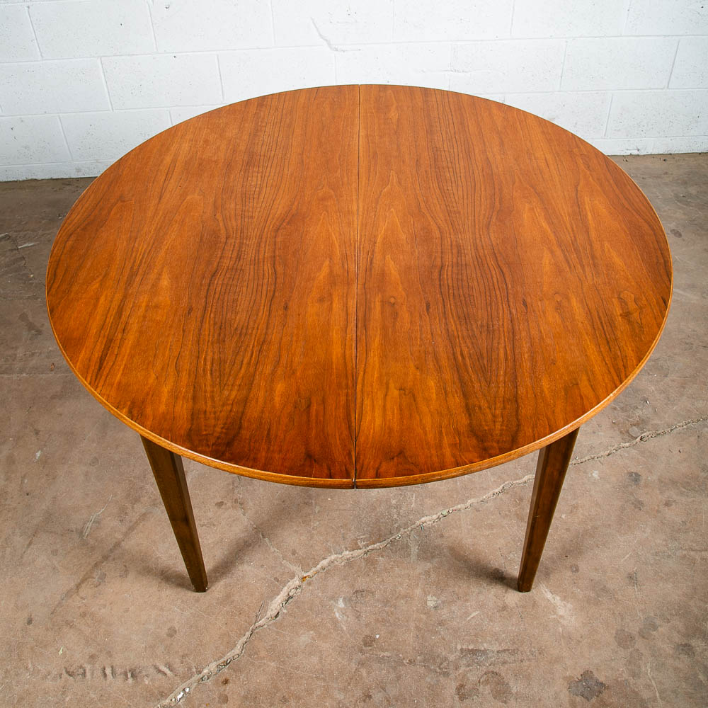 Mid Century Danish Modern Dining Table Teak Round 43" D Sweden Nordsjo Mobler M
