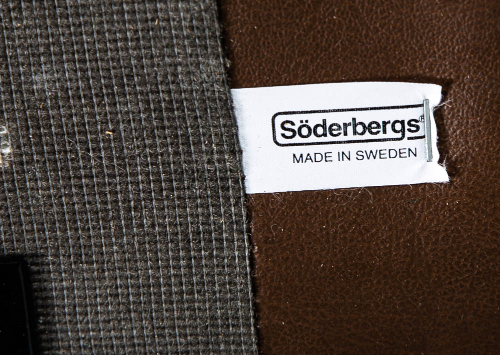 Mid Century Danish Modern Lounge Chair Soderbergs Brown Leather Ottoman Recliner - Image 8