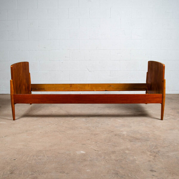 Mid Century Danish Modern Bed Frame Sm Single Teak Denmark Sculpted Legs Oak - Image 2