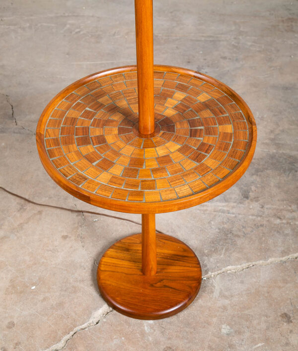 Mid Century Modern Floor Lamp Martz Marshall Studios Walnut Table Wood Mosaic M - Image 9