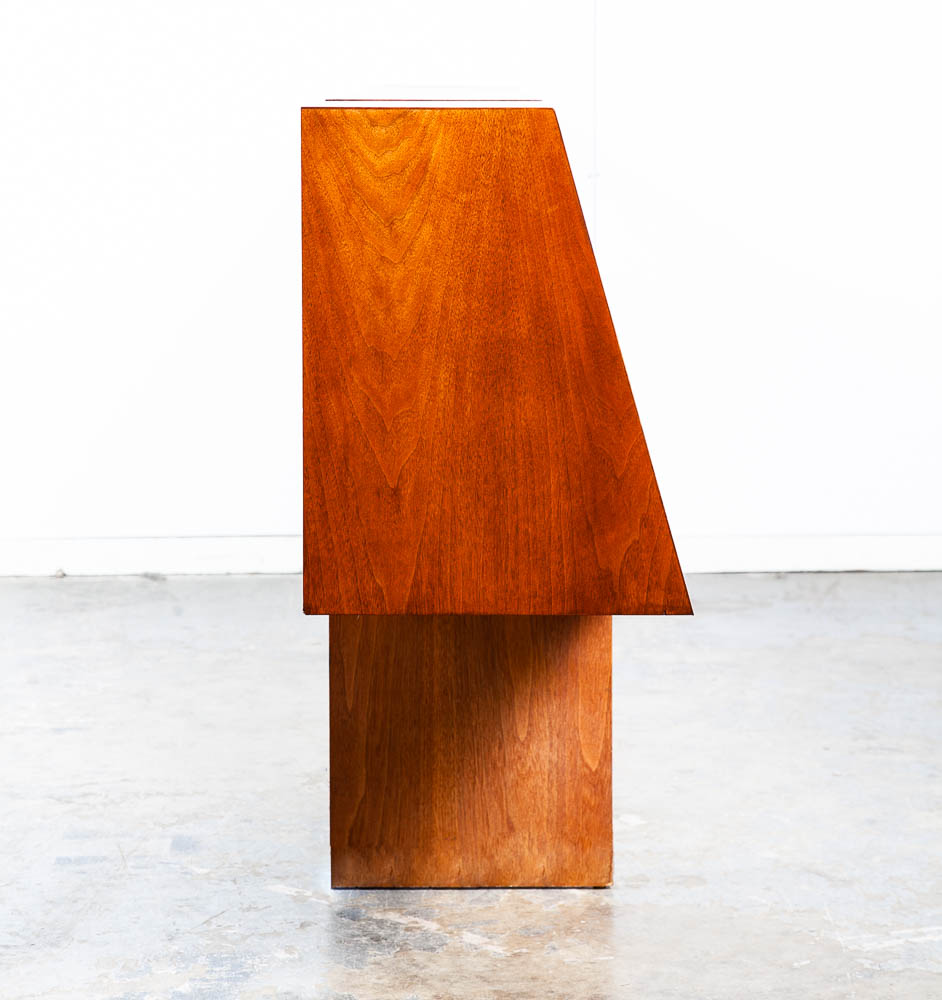 Mid Century Modern Headboard Bed Full Floating Nightstand Milo Baughman Glenn - Image 9