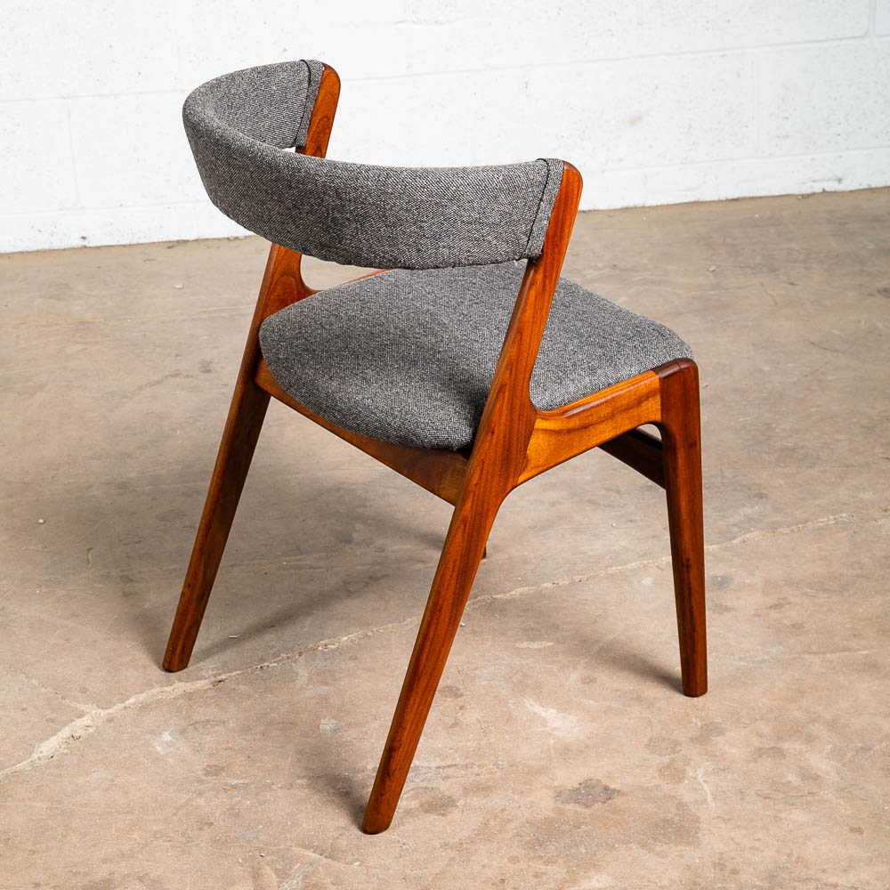 Mid Century Danish Modern Dining Chairs Set 4 Kai Kristiansen Fire Grey Teak Mcm - Image 7