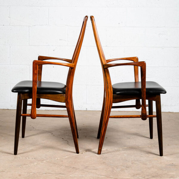Mid Century Danish Modern Dining Chairs Set 8 Kofoed Eva Armchairs Rosewood Mcm - Image 6