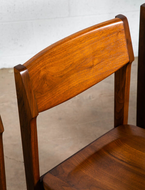 Mid Century Modern Dining Chairs Set of 4 Solid Walnut American Vintage Armchair - Image 10