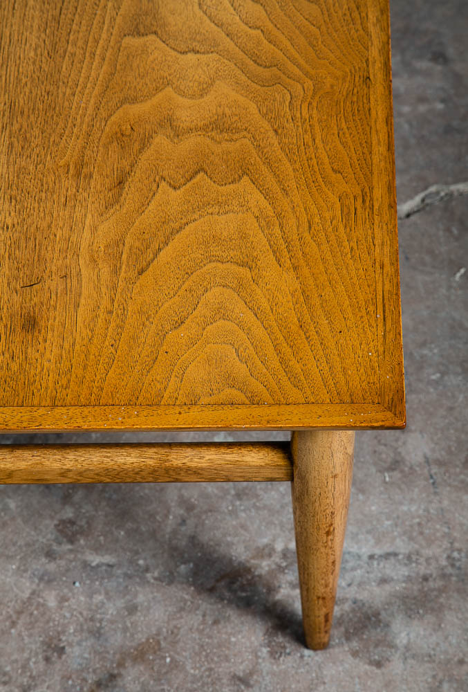 Mid Century Modern Coffee Table Square Bleached Walnut Heritage Henredon Vintage - Image 9