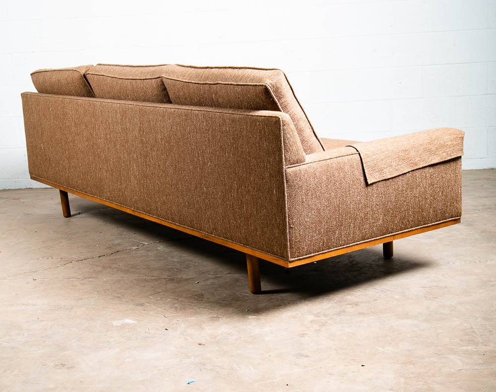 Mid Century Modern Sofa Couch Solid Walnut 3 Seater Brown Harvey Probber Tufted - Image 3