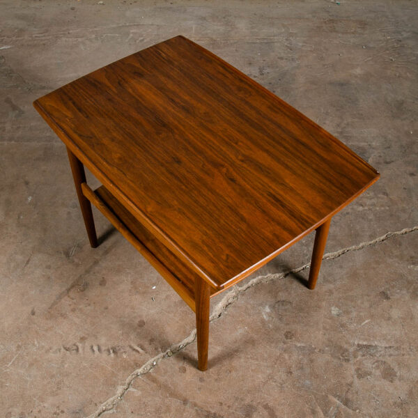 Mid Century Danish Modern Side Table End Moreddi Solid Teak Rectangle Shelf Mcm - Image 2