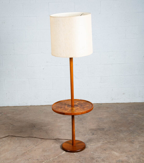 Mid Century Modern Floor Lamp Martz Marshall Studios Walnut Table Wood Mosaic M
