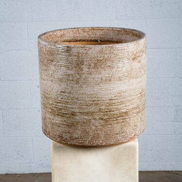 Mid Century Modern Planter AC-15 Grey Brown Large Gainey Ceramic Vintage Round