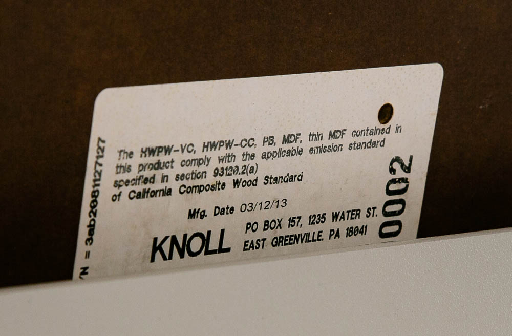 Mid Century Modern Conference Work Table Antenna Knoll Walnut White Desk 96x30 - Image 7