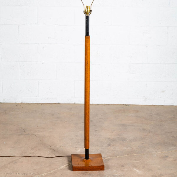 Mid Century Danish Modern Floor Lamp Solid Walnut Square Lighting Mcm Black - Image 4