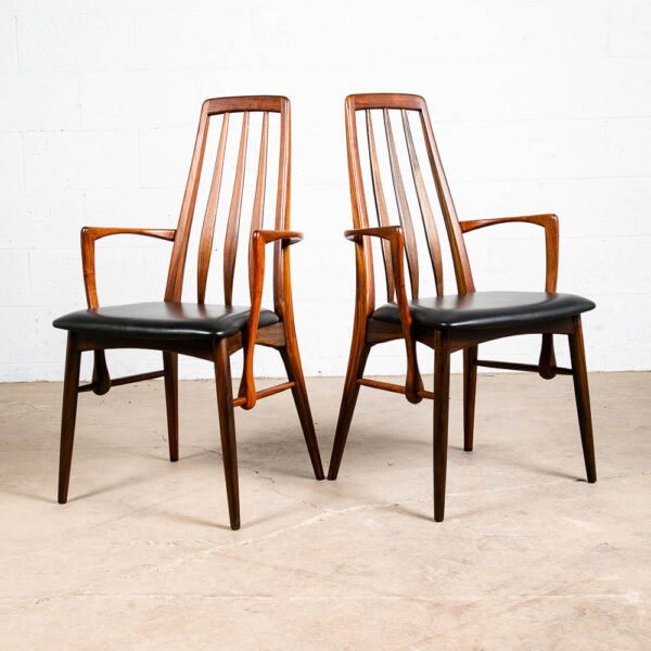 Mid Century Danish Modern Dining Chairs Set 8 Kofoed Eva Armchairs Rosewood Mcm - Image 5