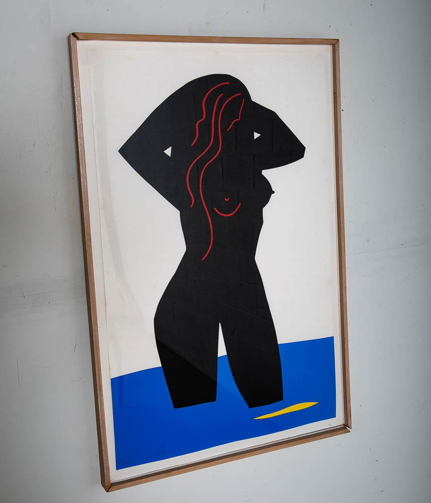 Mid Century Post Modern Nude Print Woman Female Vintage Art Signed Abstract - Image 9