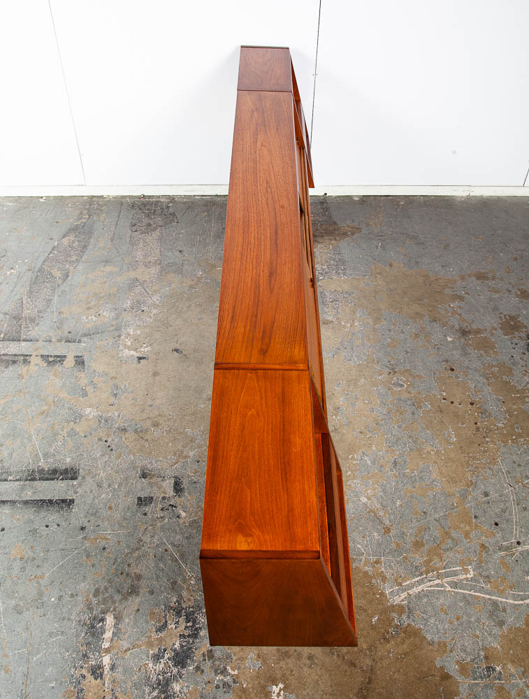 Mid Century Modern Headboard Bed Full Floating Nightstand Milo Baughman Glenn - Image 8