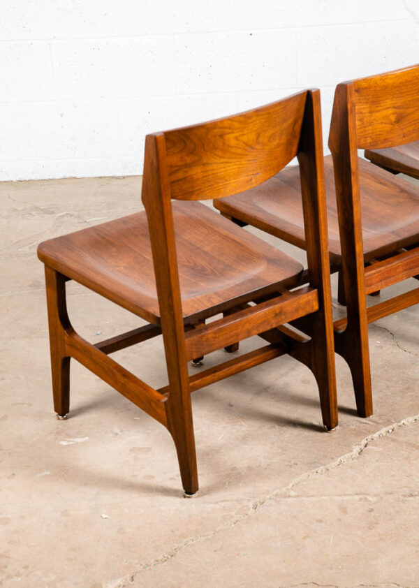 Mid Century Modern Dining Chairs Set of 4 Solid Walnut American Vintage Armchair - Image 7