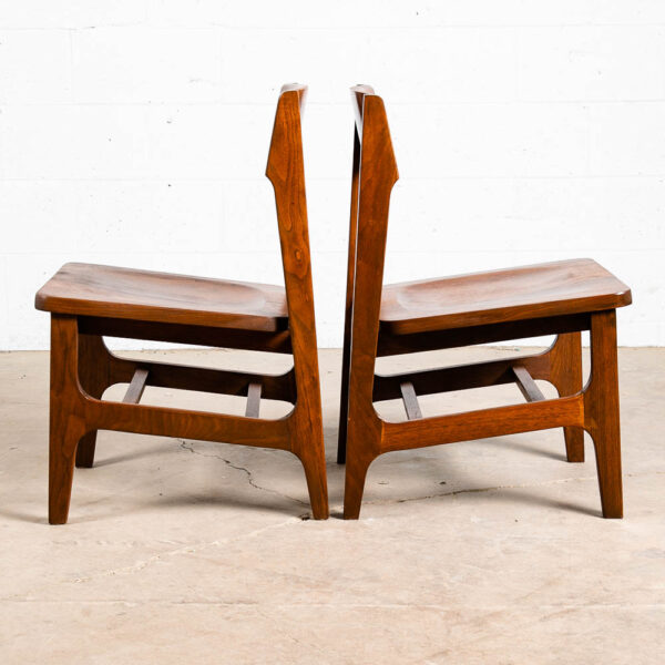 Mid Century Modern Dining Chairs Set of 4 Solid Walnut American Vintage Armchair - Image 5