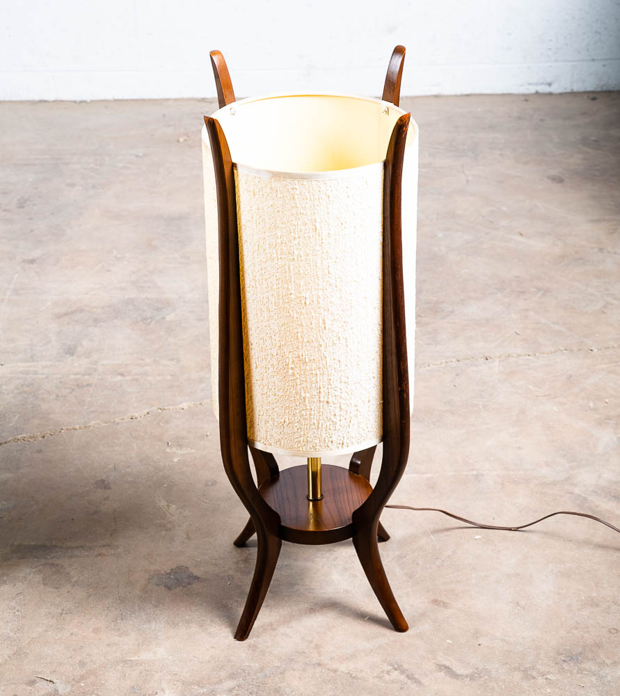 Mid Century Modern Table lamp Wood Brass Modeline Adrian Pearsall Light Lighting - Image 4