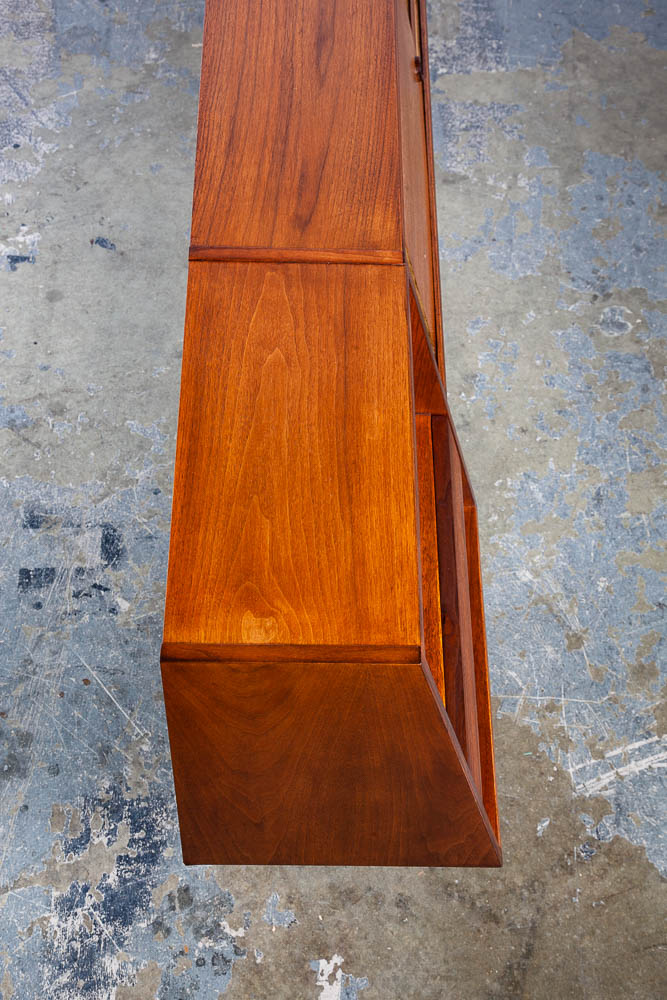 Mid Century Modern Headboard Bed Full Floating Nightstand Milo Baughman Glenn - Image 5