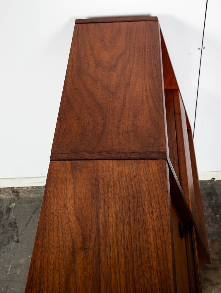 Mid Century Modern Headboard Bed Full Floating Nightstand Milo Baughman Glenn - Image 4