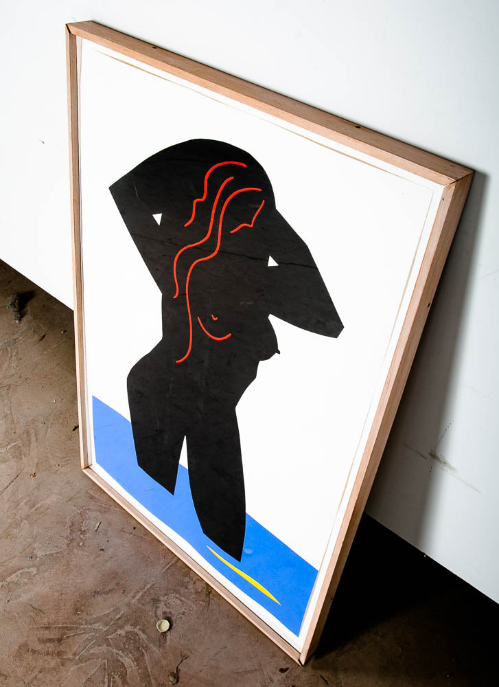 Mid Century Post Modern Nude Print Woman Female Vintage Art Signed Abstract - Image 3