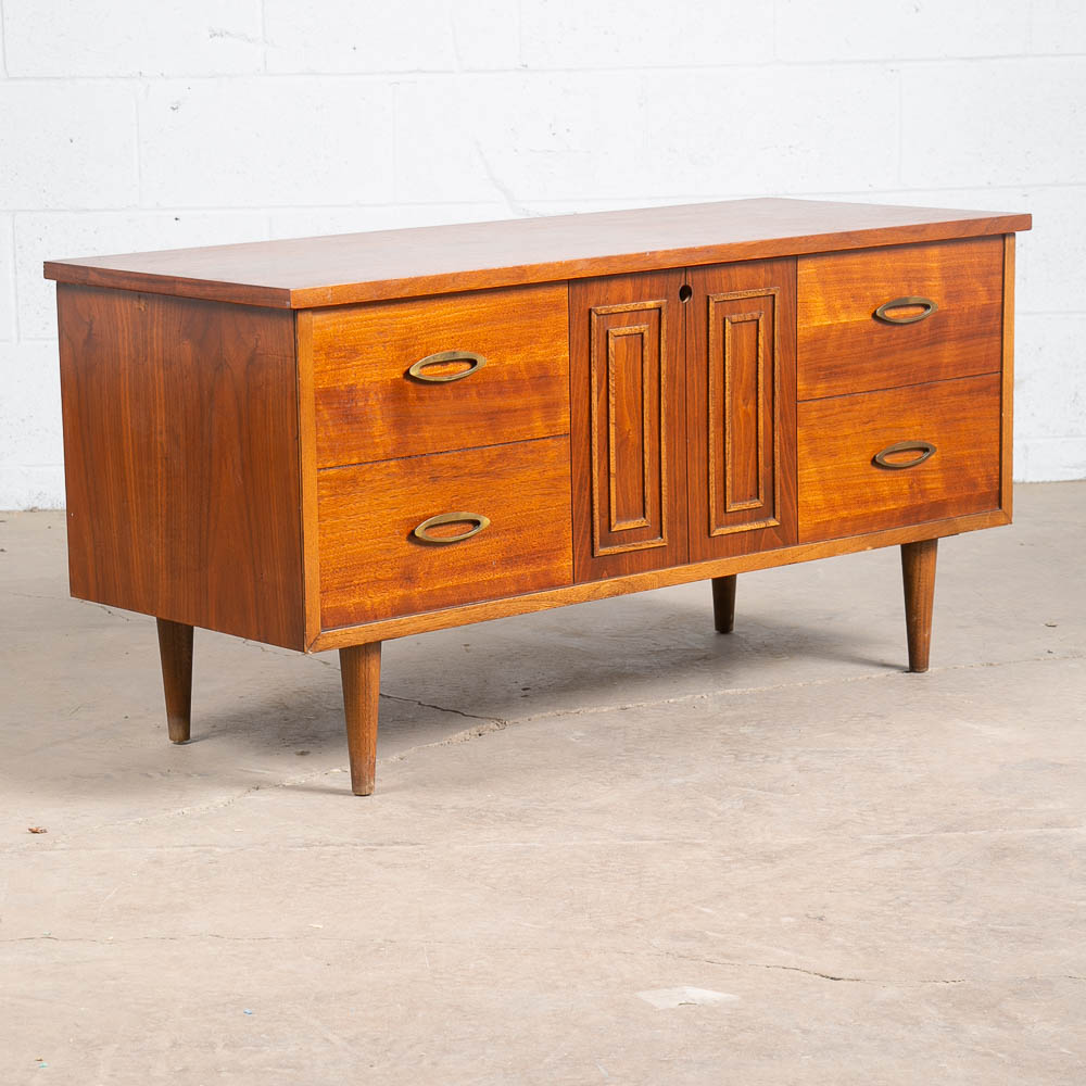 Mid Century Modern Cedar Hope Chest Lane Scuptra Trunk Lock Disassembled Storage