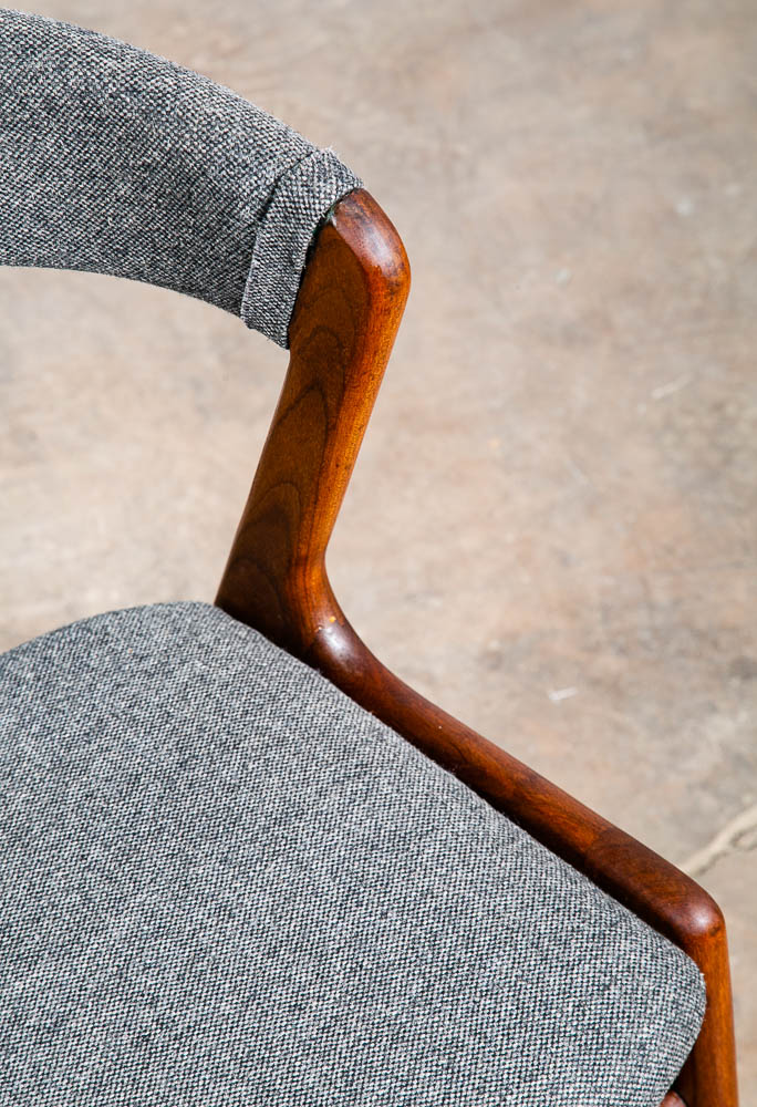 Mid Century Danish Modern Dining Chairs Set 4 Kai Kristiansen Fire Grey Teak Mcm - Image 10