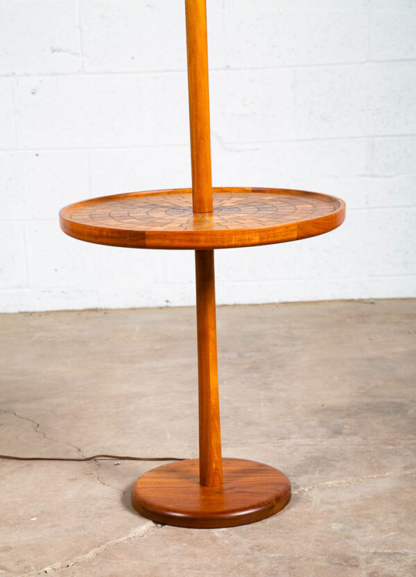 Mid Century Modern Floor Lamp Martz Marshall Studios Walnut Table Wood Mosaic M - Image 6