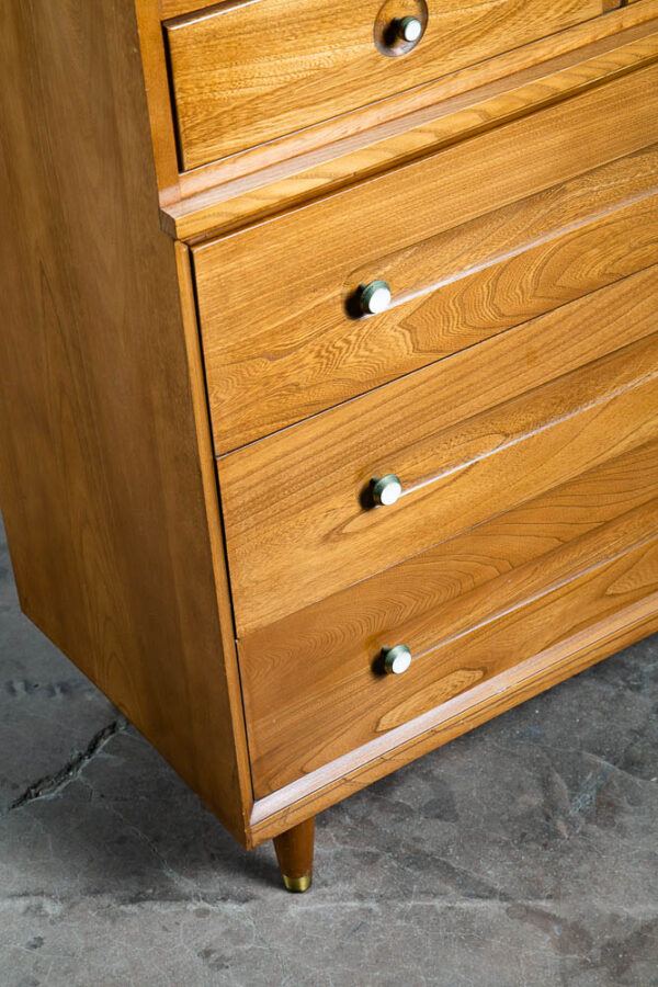 Mid Century Modern Highboy Dresser Solid Wood 5 Drawers LA Period Furniture Mcm - Image 6