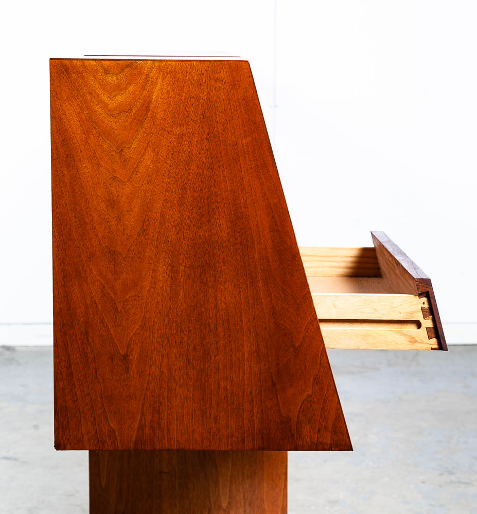 Mid Century Modern Headboard Bed Full Floating Nightstand Milo Baughman Glenn - Image 7