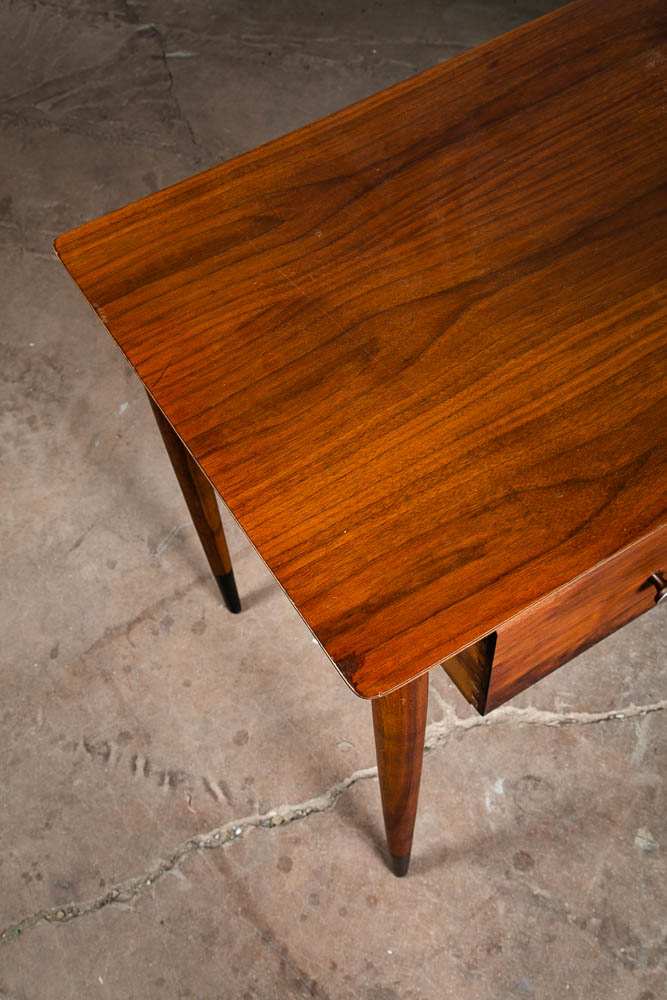 Mid Century Modern Desk Solid Walnut Executive Office Ace Hi 3 Drawer Floating - Image 12