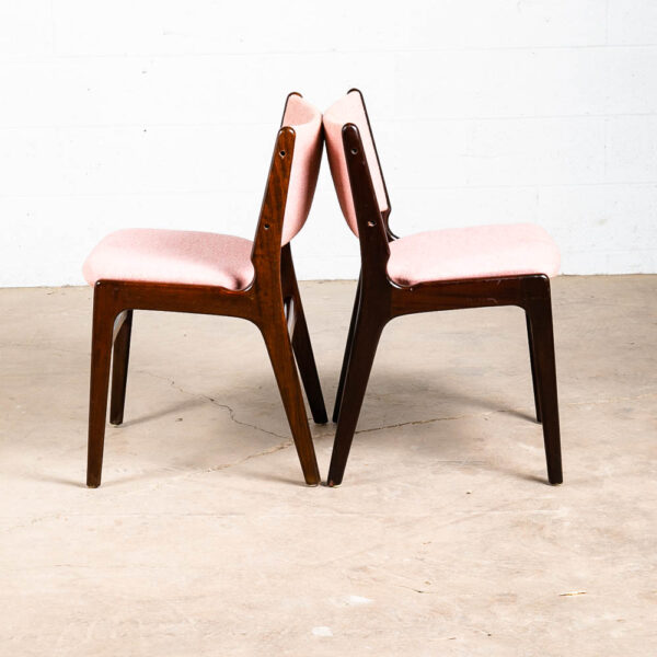 Mid Century Danish Modern Dining Chairs Set 4 Johannes Andersen Salmon Pink Mcm - Image 5