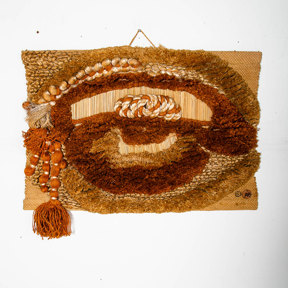 Mid Century Modern Tapestry Wall Hanging Abstract Don Freedman Original Art 1980 - Image 2