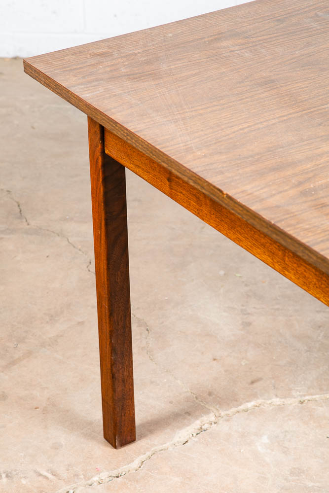 Mid Century Modern Writing Table Desk Office Solid Walnut Writing 2 Drawer Mcm - Image 11