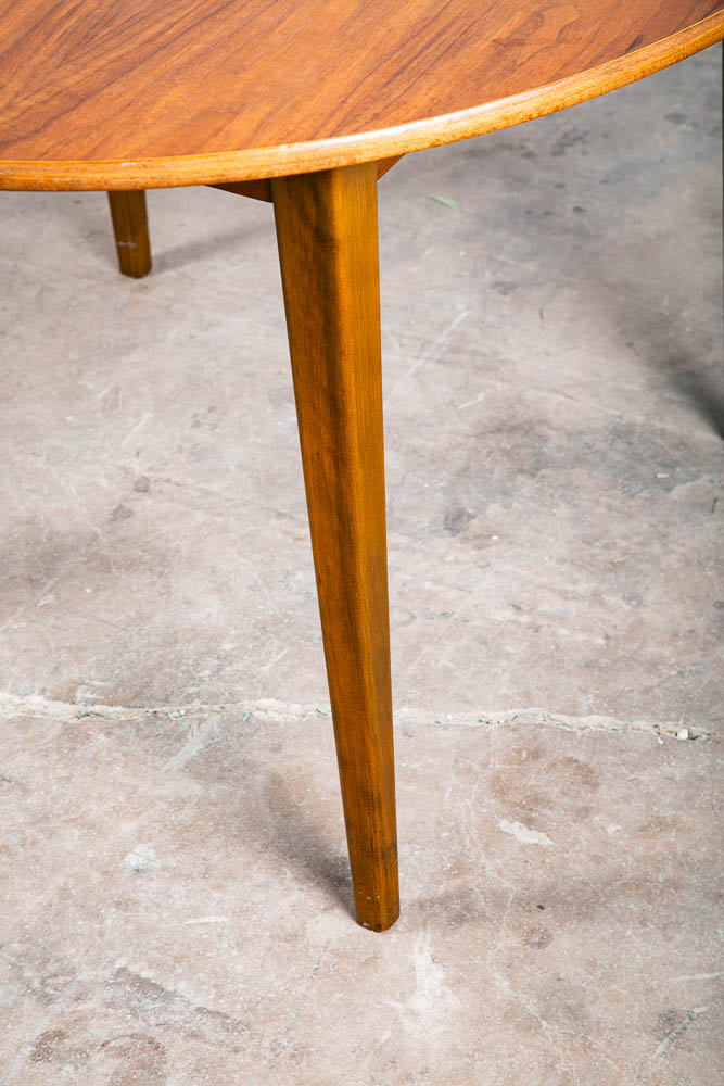 Mid Century Danish Modern Dining Table Teak Round 43" D Sweden Nordsjo Mobler M - Image 6