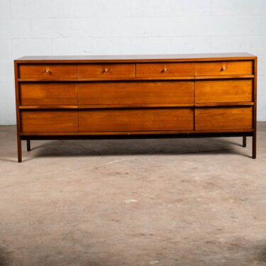 Mid Century Modern Credenza Dresser Sligh Lowry Forum Walnut Vintage 10 Drawers