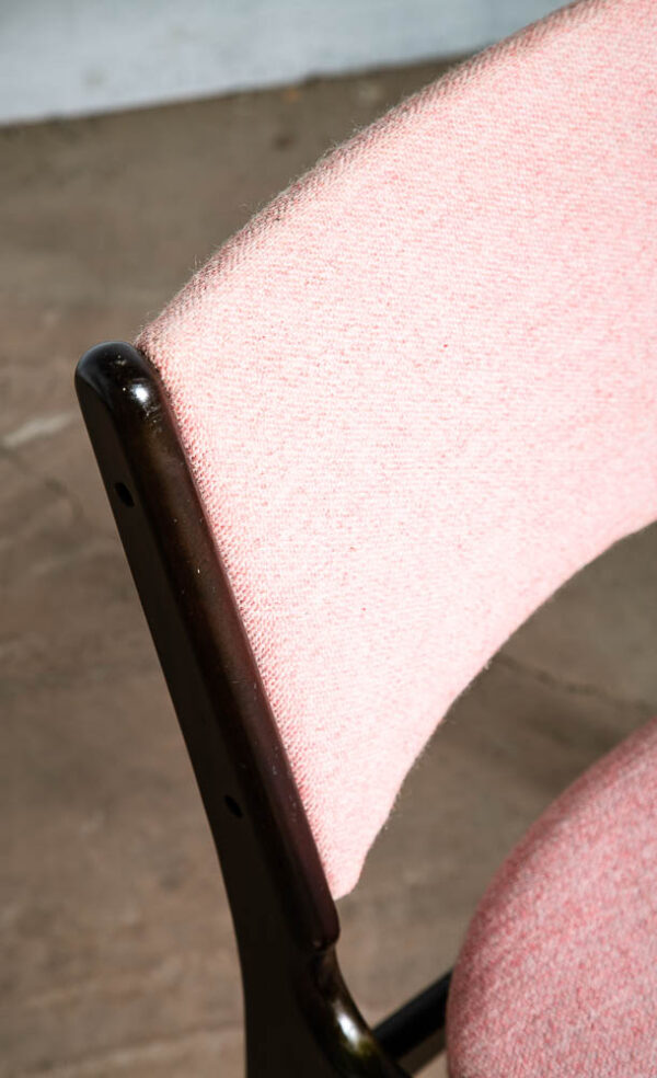 Mid Century Danish Modern Dining Chairs Set 4 Johannes Andersen Salmon Pink Mcm - Image 10