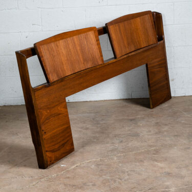 Mid Century Modern Headboard King Bed Frame Walnut Sculpted Furniture Vintage VG