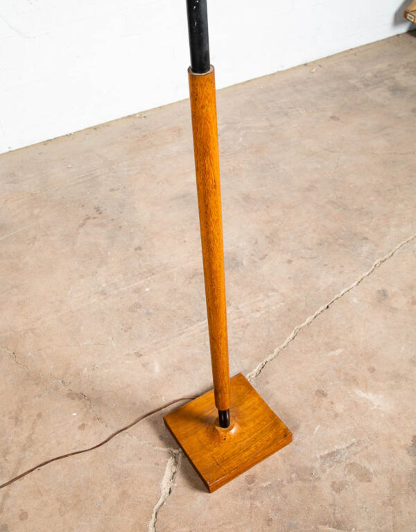 Mid Century Danish Modern Floor Lamp Solid Walnut Square Lighting Mcm Black - Image 7