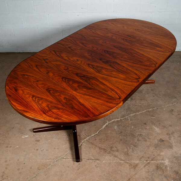 Mid Century Danish Modern Dining Table Oval Rosewood Extension x2 Vejle Stole NM - Image 12