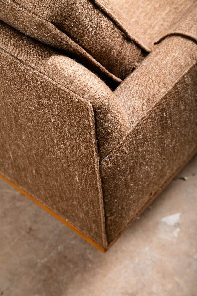 Mid Century Modern Sofa Couch Solid Walnut 3 Seater Brown Harvey Probber Tufted - Image 6