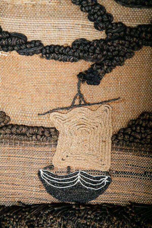 Mid Century Modern Tapestry Wall Hanging Abstract Don Freedman Original Art Boat - Image 6