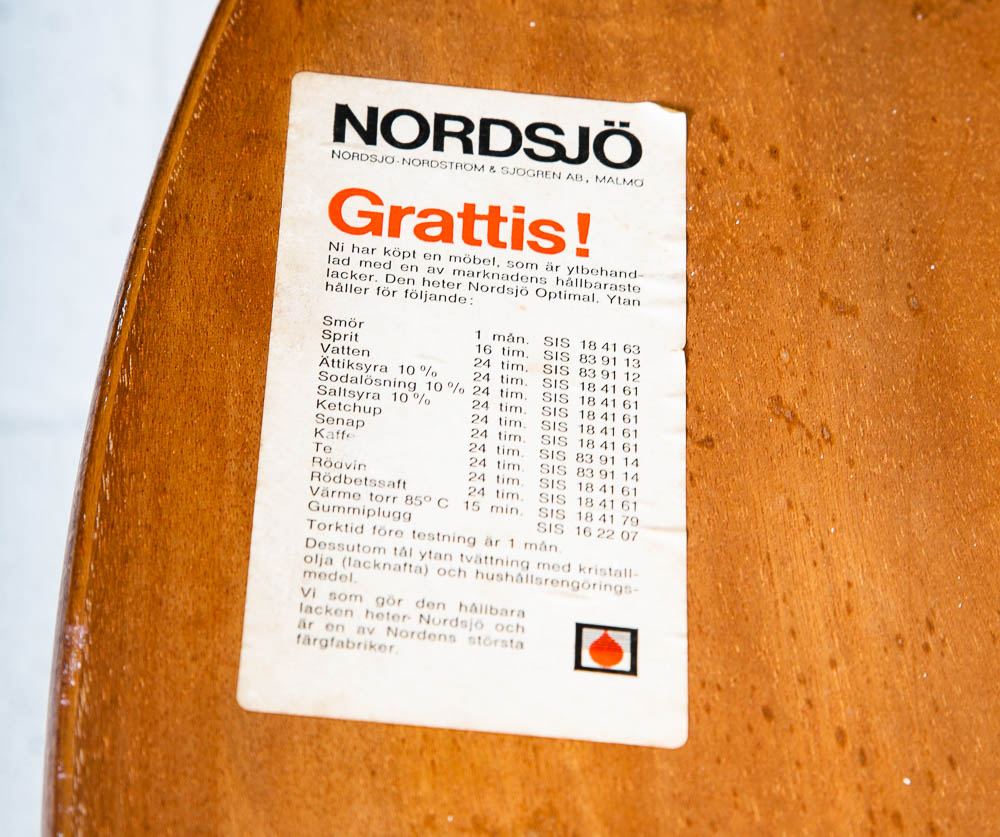 Mid Century Danish Modern Dining Table Teak Round 43" D Sweden Nordsjo Mobler M - Image 8