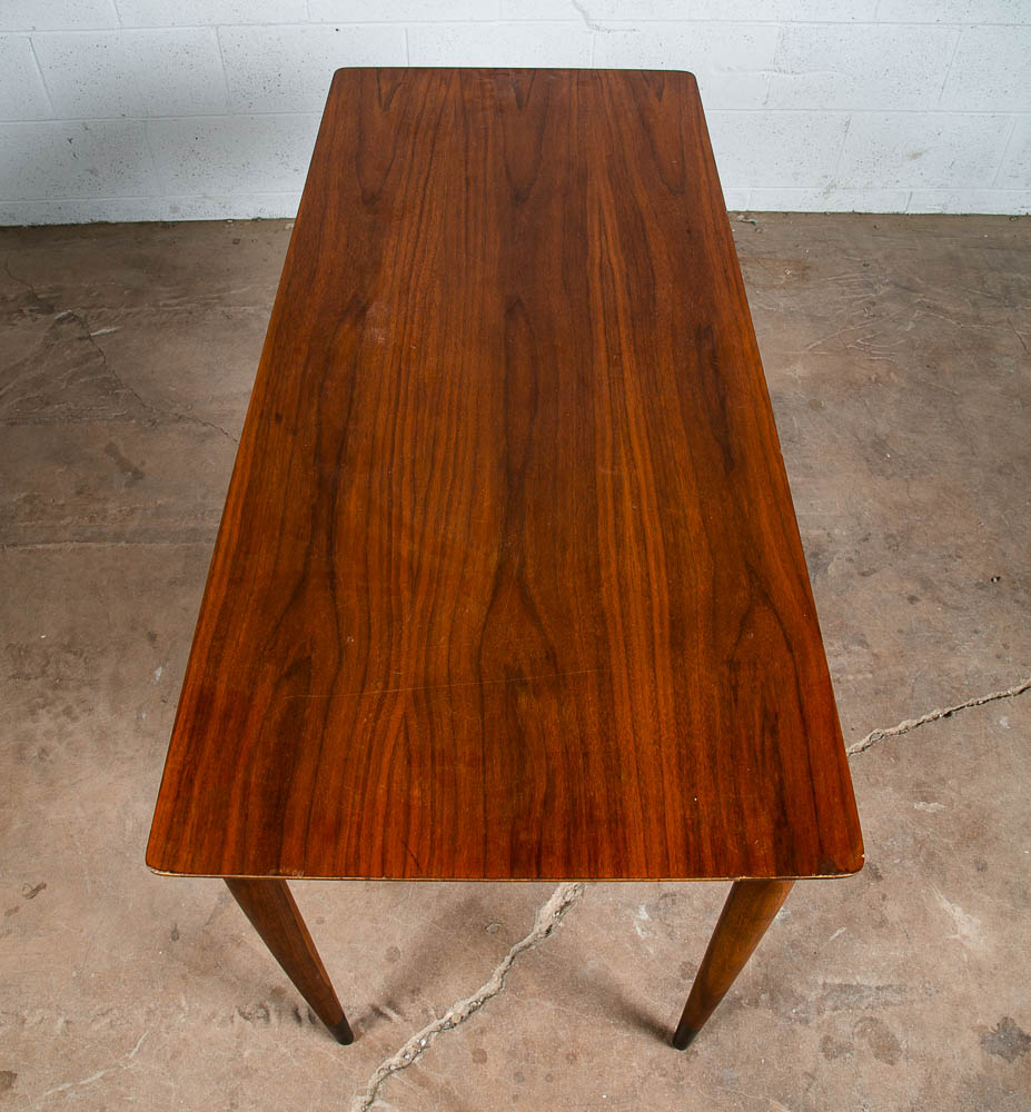 Mid Century Modern Desk Solid Walnut Executive Office Ace Hi 3 Drawer Floating - Image 4