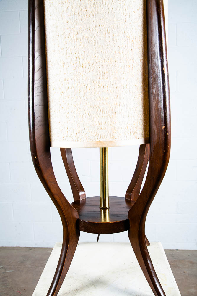 Mid Century Modern Table lamp Wood Brass Modeline Adrian Pearsall Light Lighting - Image 8