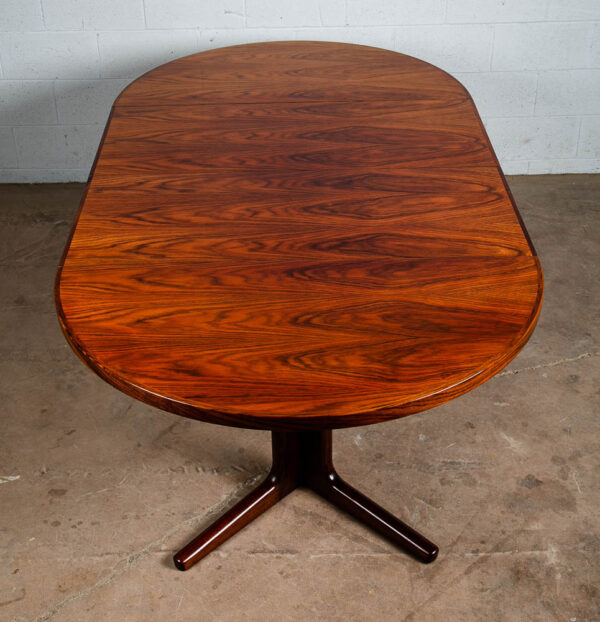 Mid Century Danish Modern Dining Table Oval Rosewood Extension x2 Vejle Stole NM - Image 2